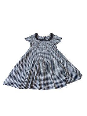 Unique Vintage 3X Houndstooth Swing Dress Plus Fit Flare Retro Pinup 50s